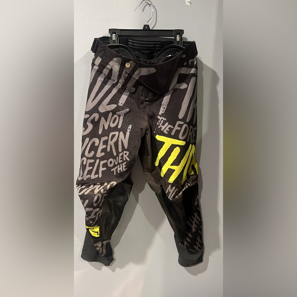 thor Black Cargo Pants with Neon Yellow Graphic